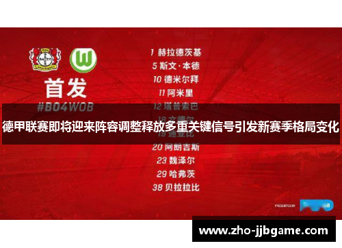 德甲联赛即将迎来阵容调整释放多重关键信号引发新赛季格局变化